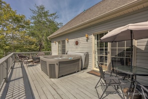 Outdoor relaxation by the hot tub