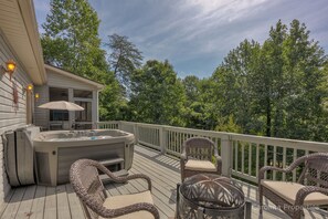 Outdoor relaxation by the hot tub