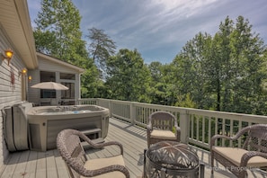 Outdoor relaxation by the hot tub