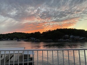 Beautiful view of sunset from upper deck..