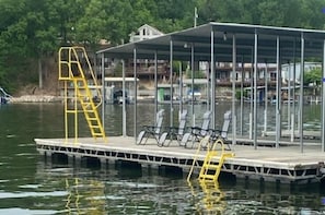 10 x 44 swim deck with dive platform and wetsteps ladder.