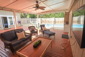 Enjoy our outdoor living area, watch the game and fire up the grill!