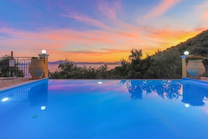 Private Infinity pool in evening elegance