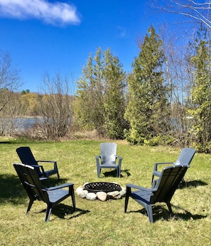 Enjoy s'mores by the campfire. Plenty of kindling to be found on the property. 