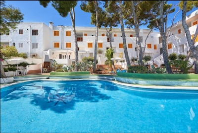Holiday Apartment 'Ariel 1 Gavimarhotels' with Wi-Fi, Balcony, Shared Garden & Pool; Parking Available