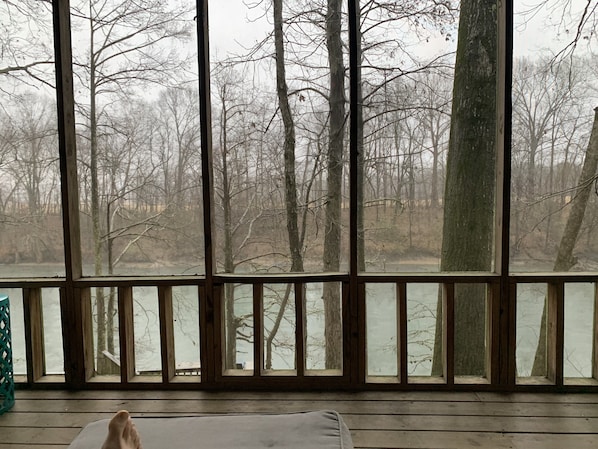 View of the river from the screened in porch 