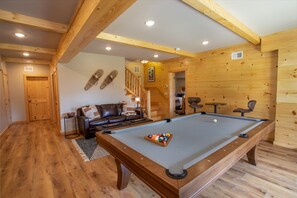 Pool Table on Lower Level with Queen Sleeper Sofa