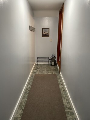 Long hallway as you enter from outside