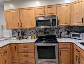 Fully equipped and well stocked kitchen 