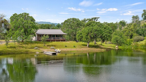 Situated on a private fishing pond.