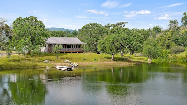 Situated on a private fishing pond.