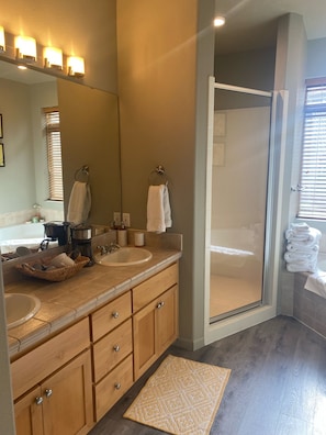 Large bathroom with jetted tub