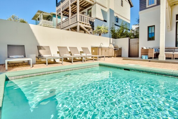 Private heated pool