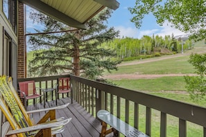 Private balcony overlooking Snowmass Ski Area