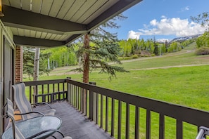 Private balcony with BBQ grill overlooking Snowmass Ski Area