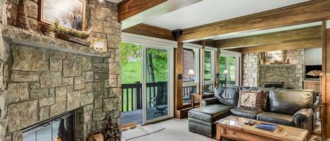 Living area with private walk-out balcony