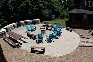 Outdoor kitchen with charcoal grills