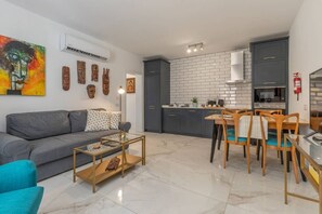The living-kitchen-dining room set up for your maximum comfort.