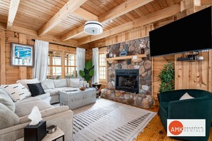 Cozy gas fireplace