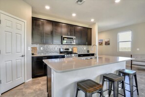 Kitchen with stainless steel appliances 