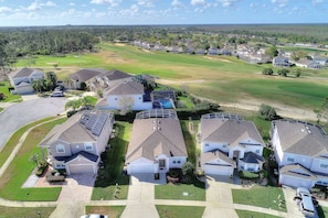 Aerial view of the house