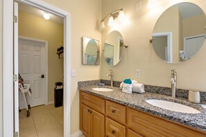King Master Suite with large tub and separate shower
