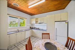 fully equiped kitchen with everything you'll need to entertain house guests.