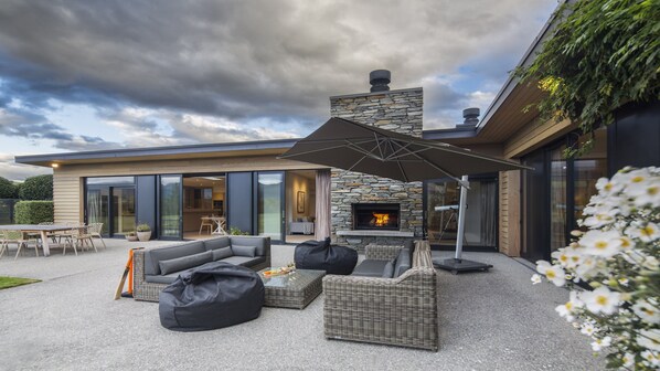 Alpine retreat courtyard