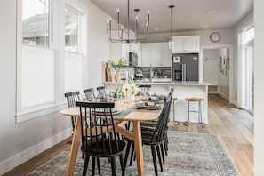 Kitchen and dining area layout are ideal for entertaining