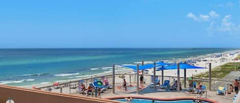 Balcony View of Pool and Beach