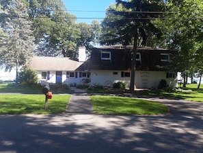 View of the house from the private road.