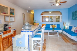 Living Area and Kitchen