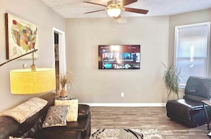 55 inch smart TV in the living room