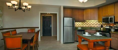 kitchen and dining area