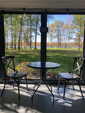 Screened in porch views. 