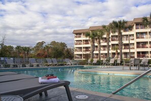 Our balcony overlooks the small pool