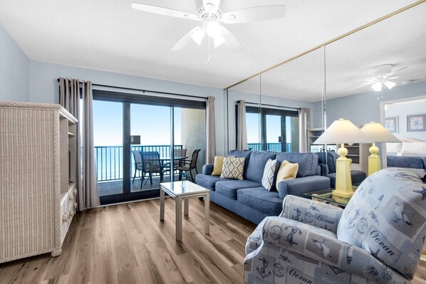 Living room with Gulf view