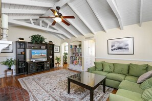 The 2nd living room (Yes, 2nd!) is comfortable and equipped with a flat screen TV.  Seating is comfortable!