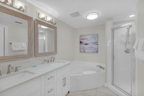 Large Master Bathroom with Jacuzzi Tub and Walk-In Shower