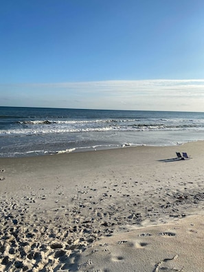 There is not a public parking nearby, so very private beach.