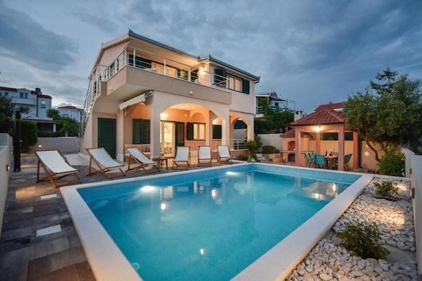 Property of Croatia luxury beachront villa Sea Flower in Sevid with privae pool and parking.