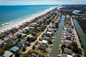 Our location can’t be beat! Marsh in front, canal in back; short walk to beach!