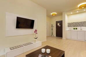 Modern TV in the apartment. 