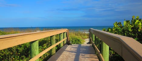 Private beach access is just within a few steps from the condo. 