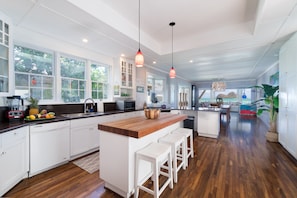 Fully-stocked kitchen in open area