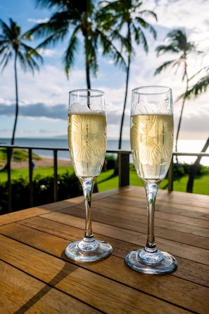 Bubbly for two on the deck!