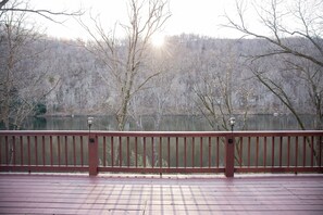 Large back patio and deck. 