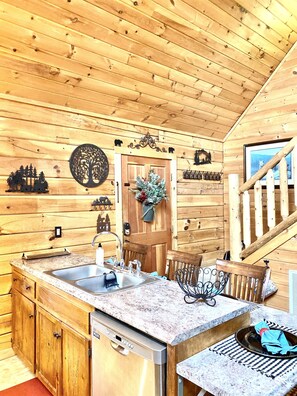 Fully stocked kitchen with everything you’ll need for a lovely meal in. 