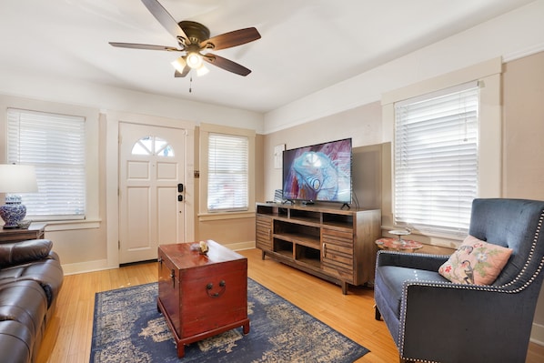 Living Room with large smart TV