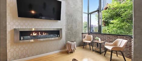 Living room fireplace